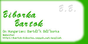biborka bartok business card
